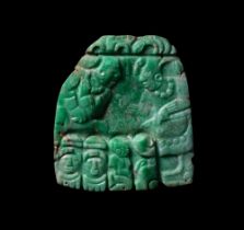 Plaque, Maya, Classique ancien, ca 700 - 800 ap. J-C.|Rare Mayan Jade Pectoral Plaque, Late Classic