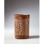 Vase, Maya, Mexique, Classique r&#233;cent, ca. 550 - 950 ap. J-C. | Mayan Vessel with Molded Scenes