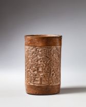 Vase, Maya, Mexique, Classique r&#233;cent, ca. 550 - 950 ap. J-C. | Mayan Vessel with Molded Scenes