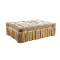 A velvet upholstered ottoman, modern, by David Laws