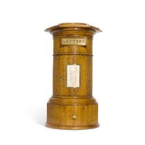 A Victorian oak country house letter box, second half 19th century