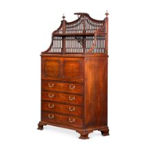 A George III mahogany secretaire-chest, circa 1765, attributed to Thomas Chippendale