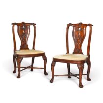 A pair of Anglo-Indian Indian rosewood side chairs, circa 1770