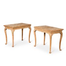 A pair of George I carved giltwood and gilt-gesso side tables, circa 1725