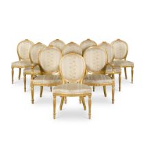 A suite of George III giltwood seat furniture, circa 1780