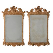 A pair of George I giltwood and gilt-gesso pier mirrors, circa 1725