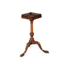 A George III plum pudding mahogany and mahogany kettle stand, circa 1765