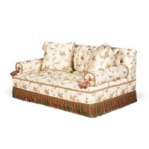 A striped and floral silk sofa, modern, by David Laws