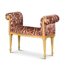 A George III carved giltwood window seat, circa 1775, attributed to Thomas Chippendale