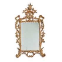 An early George III carved giltwood mirror, circa 1760