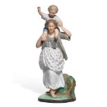 Mother and Child: a porcelain figural group, Gardner Porcelain Factory, Verbilki, late 19th century