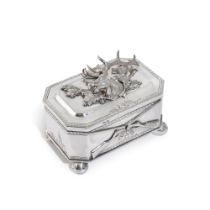 A silver box, maker's mark Cyrillic IEZ, Kiev, 1892