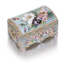 A silver-gilt closionn&#233; and pictorial enamel casket, Maria Semenova, Moscow, 1899-1908