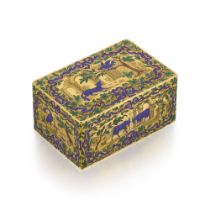 An unusual gold and enamel snuff box, probably French, 19th century,