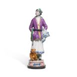 A Bourgeois Woman Selling her Wares at a Market: a Soviet porcelain figure, after a design by Bruske