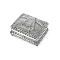 A parcel-gilt silver trompe l'oeil box, Hirschi Lieserin, Moscow, 1899-1908