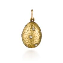 A Faberg&#233; jewelled gold egg pendant, St Petersburg, circa 1890