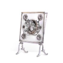 A silver figural newspaper holder, Sazikov, Moscow, 1863