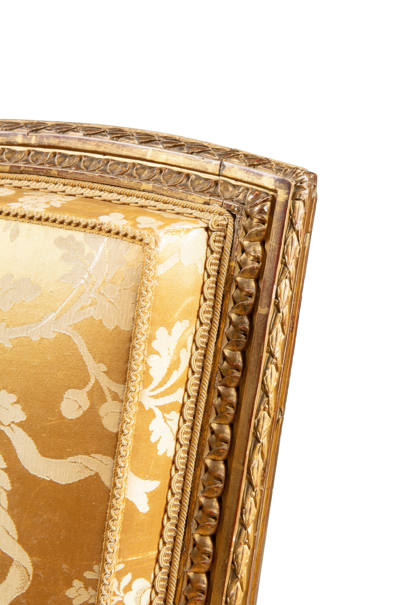 A suite of six Louis XVI giltwood chairs, stamped by Georges Jacob, the sculpture by Jean-Baptiste R - Image 4 of 14