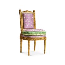 A Louis XVI gilt walnut armchair, stamped by Georges Jacob, circa 1784-1785, for the boudoir of quee