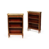 A pair of Louis XVI gilt-bronze mounted mahogany and Rio rosewood biblioth&#232;ques basses, circa 1