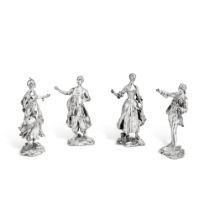 A set of four silver dancers after Cousinet, Aucoc, Paris, circa 1880 | Ensemble de quatre danseurs