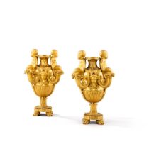 A pair of gilt-bronze ornamental vases, circa 1820-1830, after a model by Pierre Gouthi&#232;re | Pa