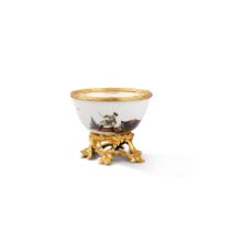 A probably Louis XV gilt-bronze mounted Meissen porcelain bowl, the porcelain circa 1740-1750, the g