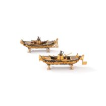 Two gilt and silvered-bronze inkstands, circa 1800 | Deux encriers formant paire en bronze dor&#233;