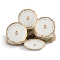 A set of twenty-five Paris porcelain (L&#233;vy fr&#232;res) dessert plates, circa 1900 | Suite de v