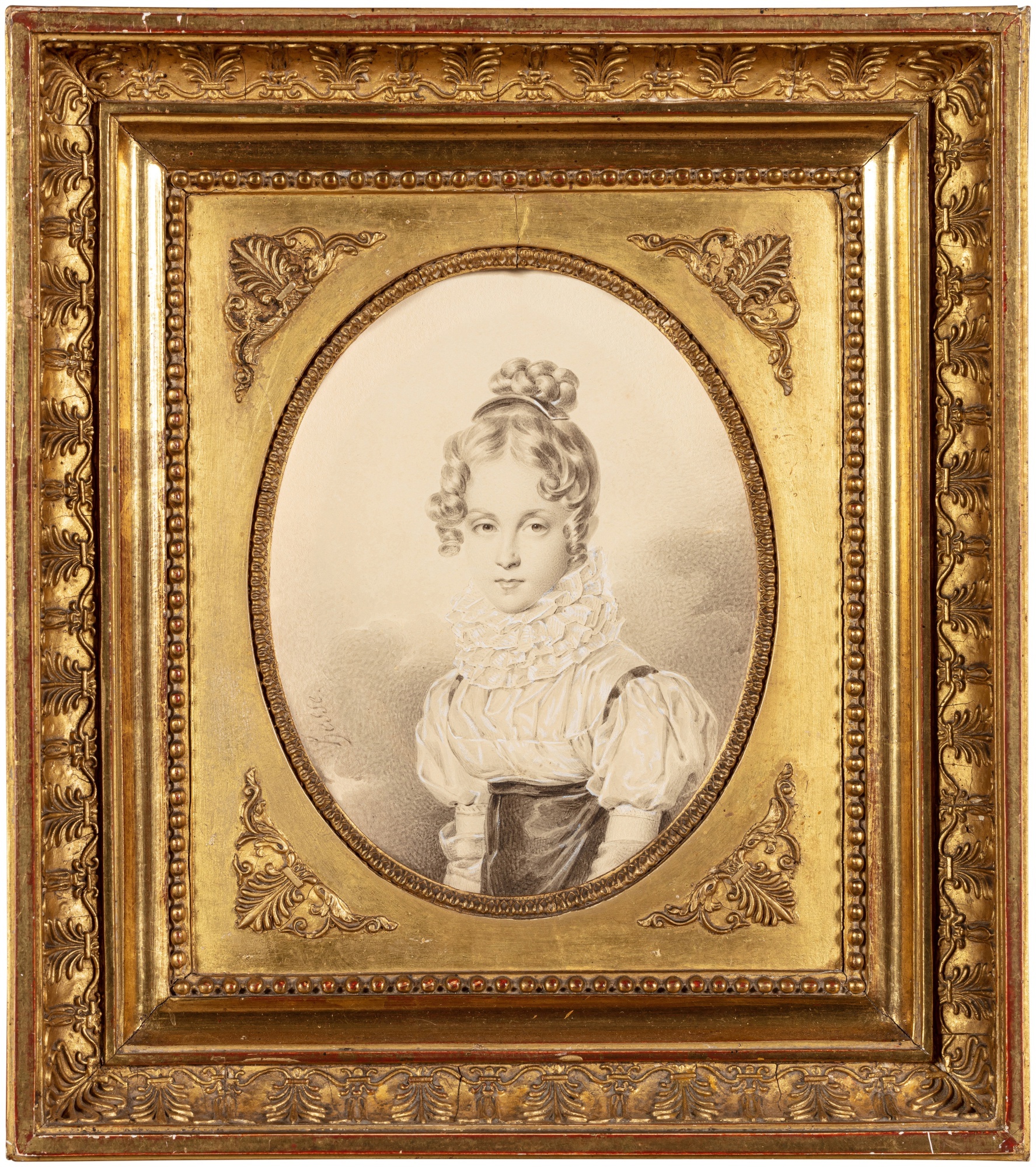 Henri Joseph Hesse A) Portrait of the Duchesse de Berry; B) Portrait of Marie-Clémentine d'Autriche; - Image 2 of 9