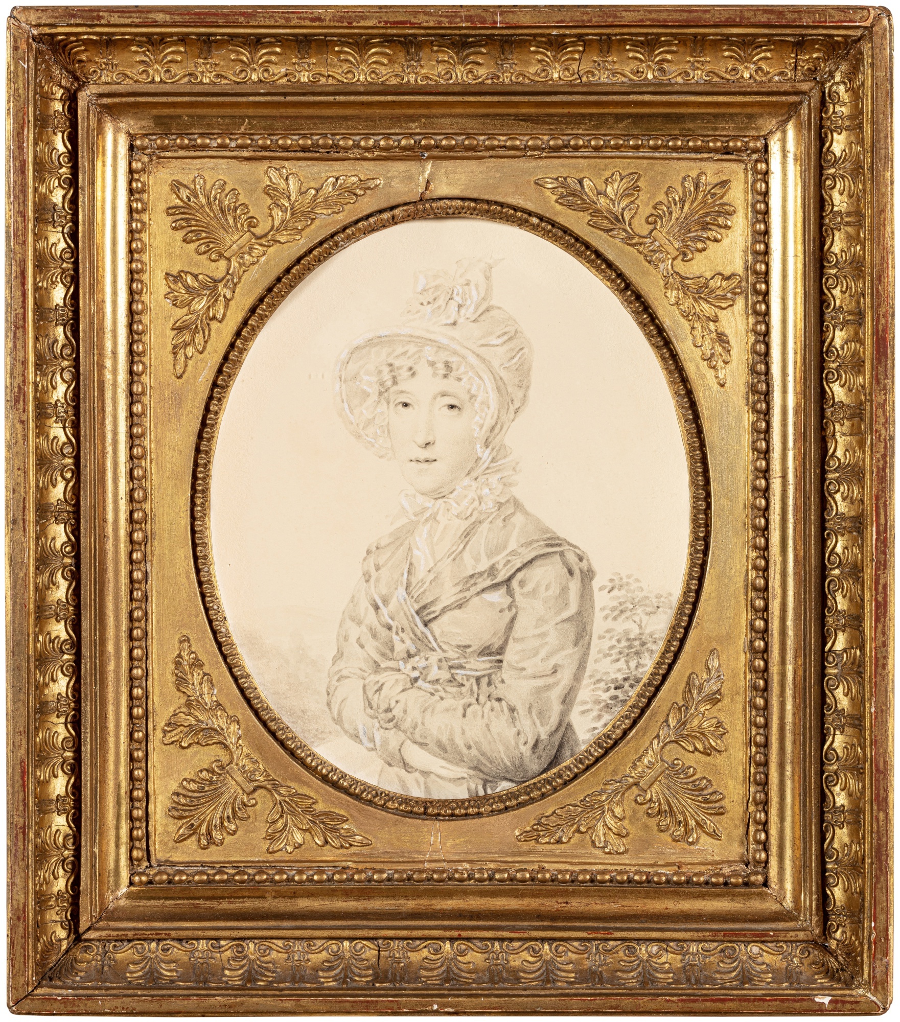 Henri Joseph Hesse A) Portrait of the Duchesse de Berry; B) Portrait of Marie-Clémentine d'Autriche; - Image 5 of 9