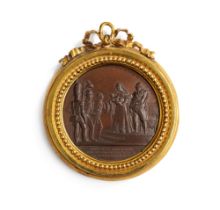 Fran&#231;ois-Augustin Caunois (1787 - 1859) A bronze medallion with the Presentation of the Duke of