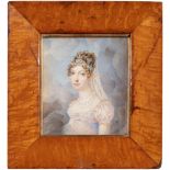 A portrait miniature of the Marie Caroline, Duchess of Berry, attributed to Auguste Garnerey, French