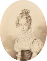 Henri Joseph Hesse A) Portrait of the Duchesse de Berry; B) Portrait of Marie-Cl&#233;mentine d'Autr