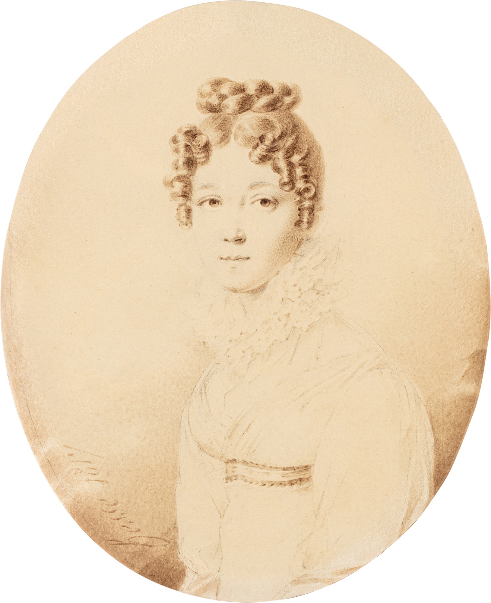 Henri Joseph Hesse A) Portrait of the Duchesse de Berry; B) Portrait of Marie-Clémentine d'Autriche; - Image 7 of 9