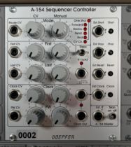 Doepfer A-154 Sequencer Controller Expands A-155 functionalities. Multiple sequence modes available.