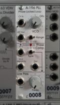 Doepfer A-196 PLL Phase Locked Loop Tracks input frequencies. Generates related oscillator tones.