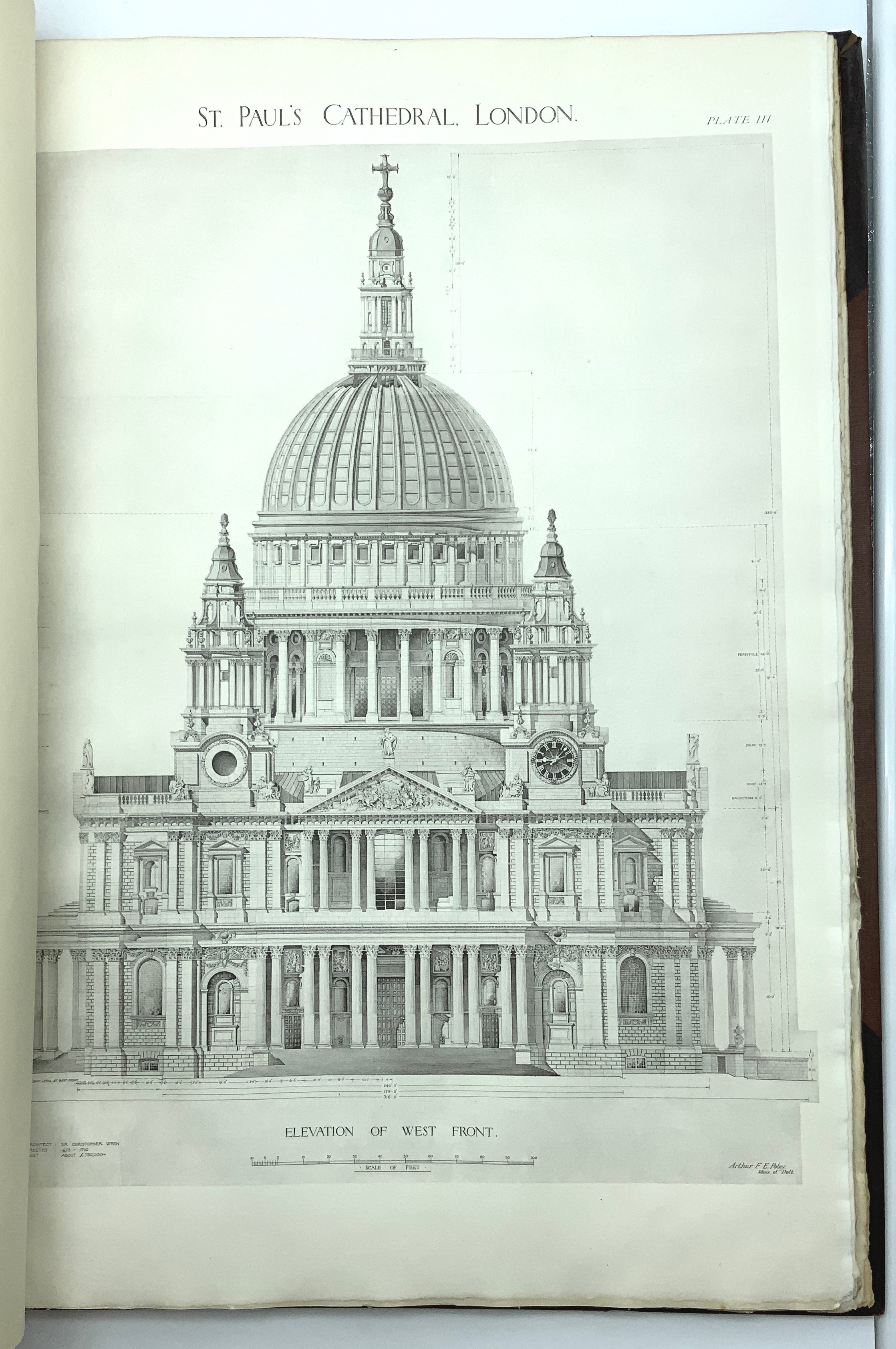 ST. PAUL'S CATHEDRAL, LONDON, MEASURED, DRAWN & DESCRIBED BY ARTHUR F. E. POLEY 1932 - Image 7 of 8