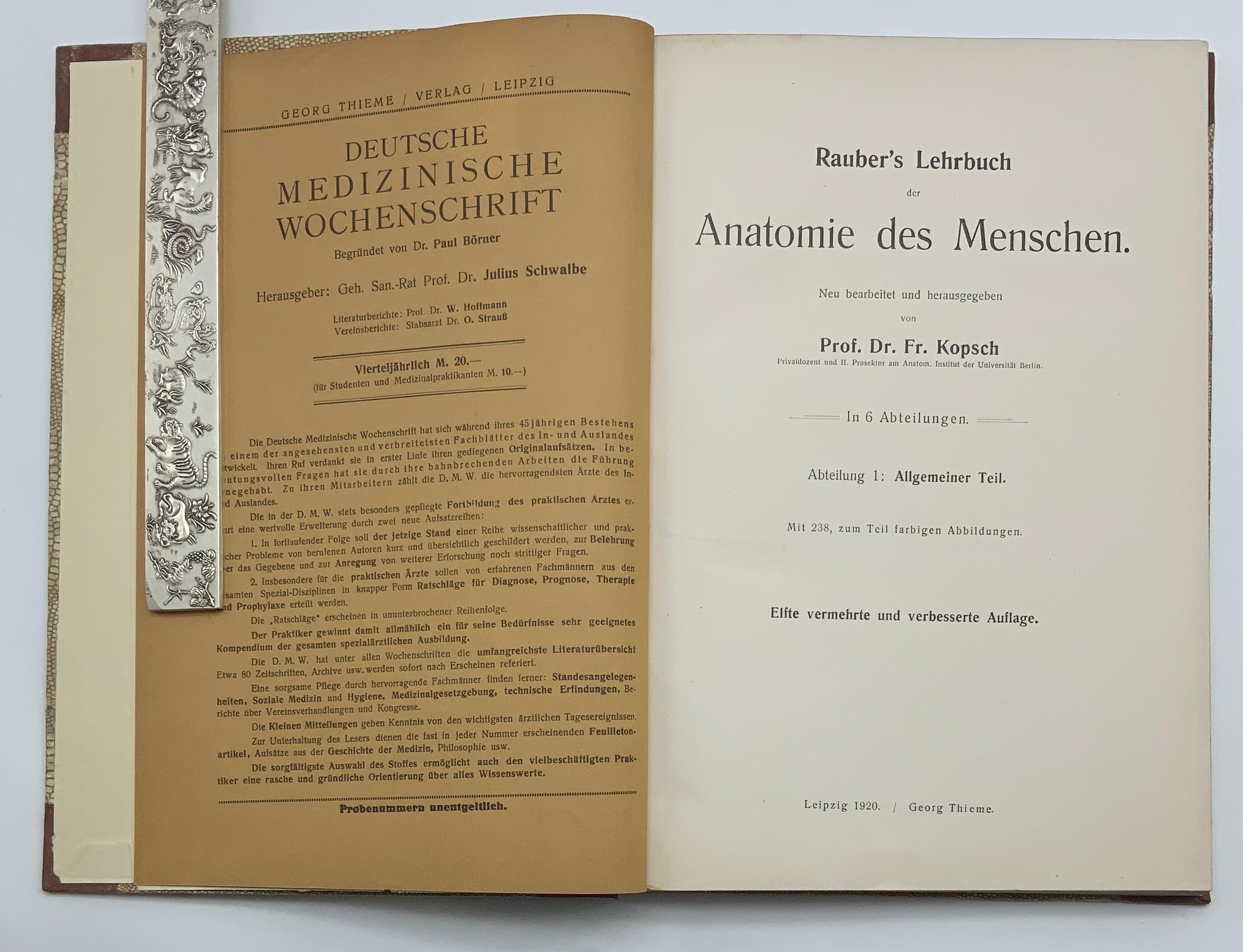 SET OF MEDICAL ANATOMY BOOKS (GERMAN) FROM the 1920s - Image 2 of 7