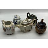 SELECTION OF VARIOUS EARLY TEAPOTS A/F
