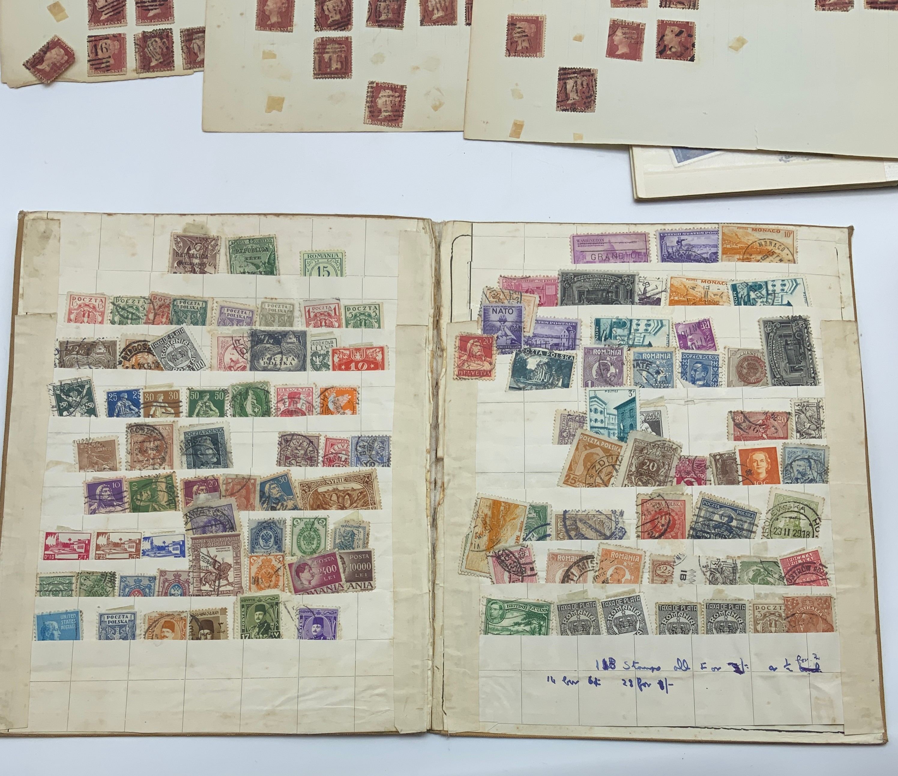 BOX OF VARIOUS STAMPS INCLUDING THREE PENNY BLACK, SOME OTHER HIGH-VALUE STAMPS - Image 2 of 47