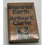 SIGNED IMPERIAL EARTH BY ARTHUR C CLARKE PUBLISHED BY HARCOURT BRACE JOVANOVICH 1976