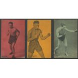 THREE 1928 CARDS FROM BOXERS EXHIBIT SERIES ANDRE ROUTIS, MAXIE ROSENBLOOM, ARCHIE BELL
