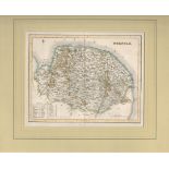 NORFOLK MAP ENGRAVED BY GRAY & SON PUBLISHED BY FULLARTON & CO GLASGOW (1833/1840)