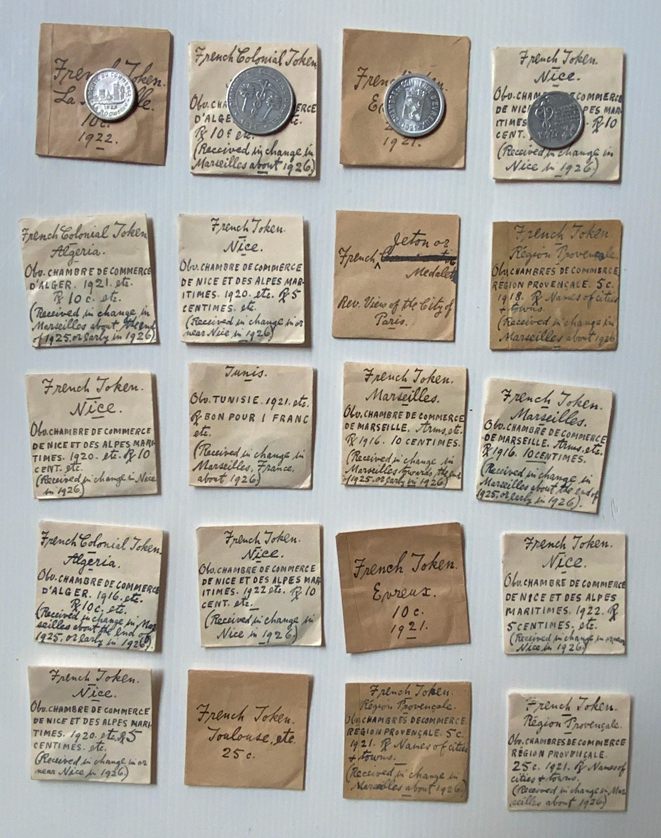 FRANCE & FRENCH COLONIAL TOKENS C1920’S (20)