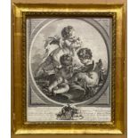 FRAMED EARLY PRINT AFTER PAINTING BY FRANCOIS BOUCHER ENGRAVED BY JEAN DAULLE