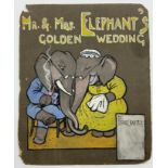 SELECTION OF ORIGINAL BOOK ARTWORK ON CARD MR & MRS ELEPHANT'S GOLDEN WEDDING BY SYDNEY CARTER (11)