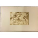 MOUNTED EARLY PRINT OF ITALIAN 17/18c DRAWING