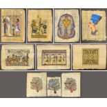 SELECTION OF EGYPTIAN PAINTINGS ON PAPYRUS